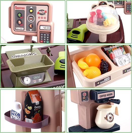 Buy Super Market Combination Playset Brown color | Yallatoys.com