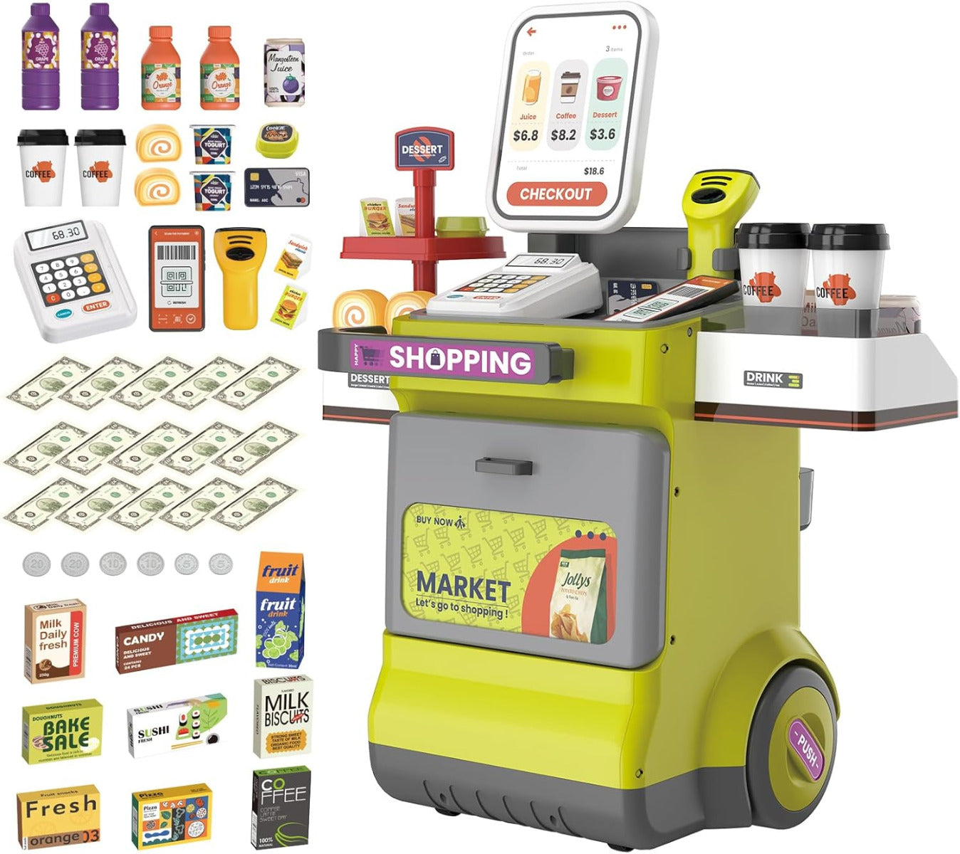 Buy Super Market Playset Green color | Yallatoys.com