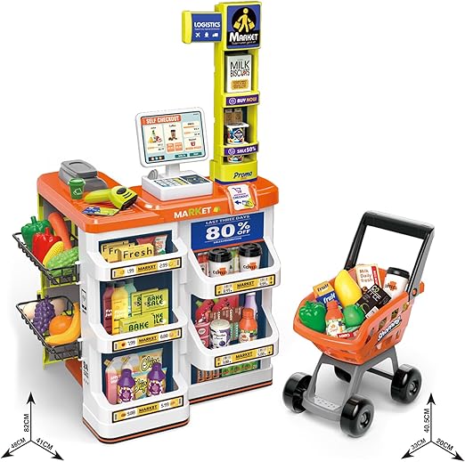 Buy Super Market Combination Playset Orange color | Yallatoys.com