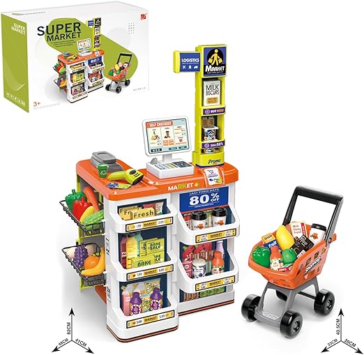 Buy Super Market Combination Playset Orange color | Yallatoys.com