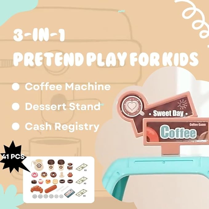 Buy Pretend Role Play Toy Coffee Shop for Girls | Yallatoys.com