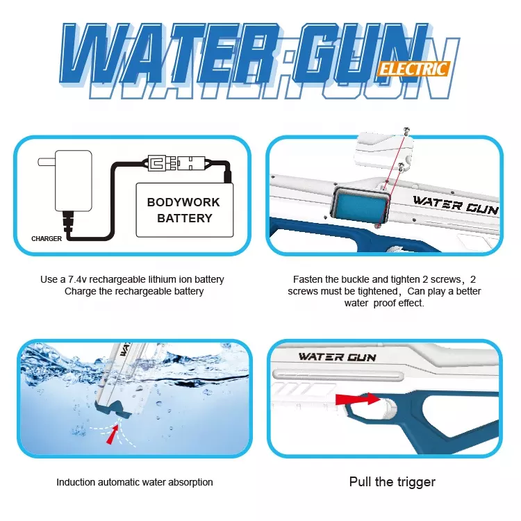 Buy Inductive Absorption Electric Water Gun White | Yallatoys.com