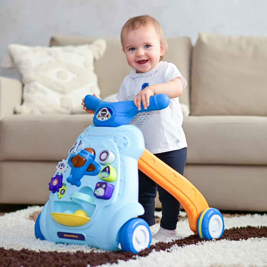 Buy Baby Multifunctional Musical Walkers with Shooting Game Blue | Yallatoys.com