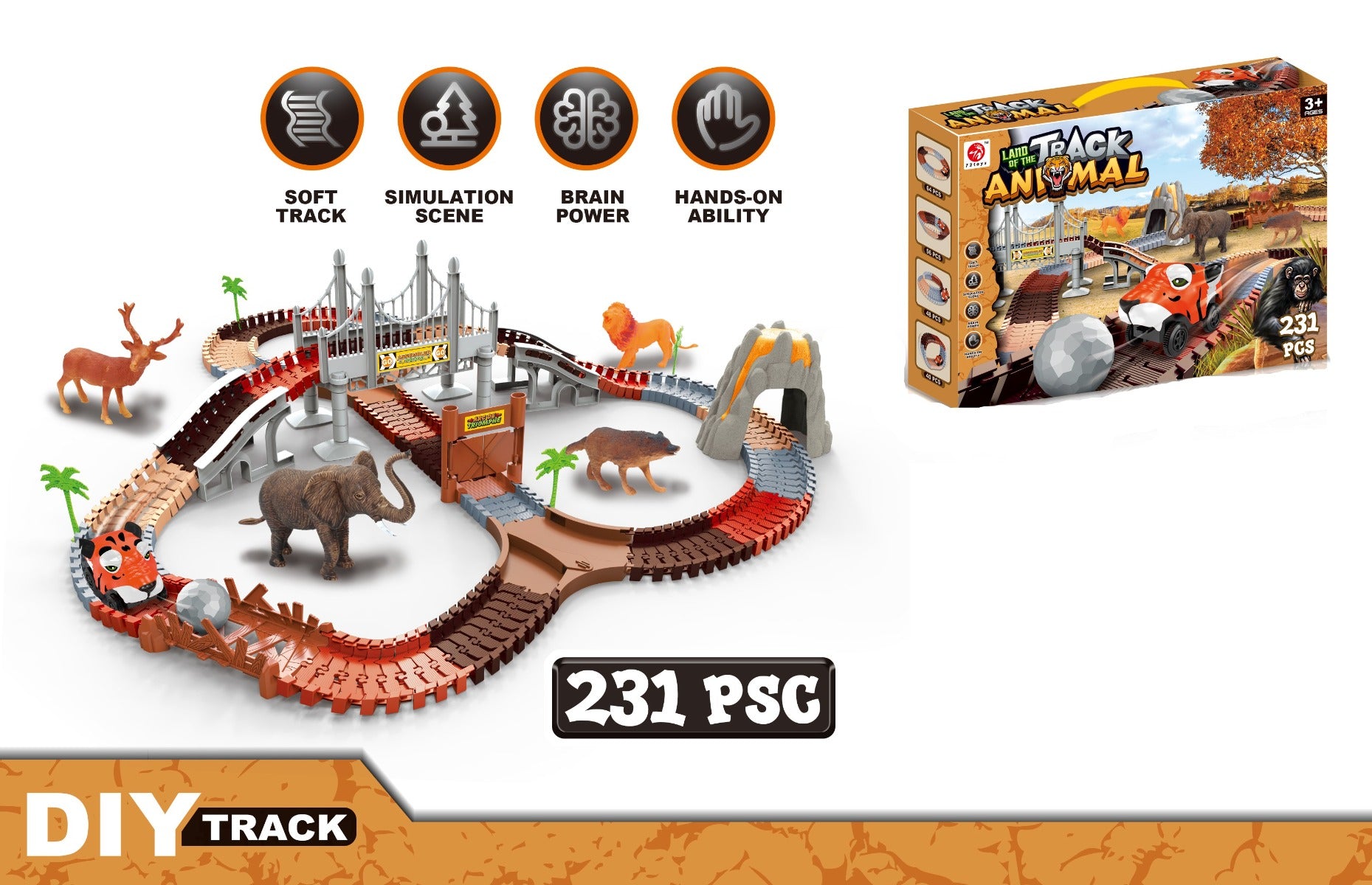 Buy Animal Track Set with 231pcs | Yallatoys.com