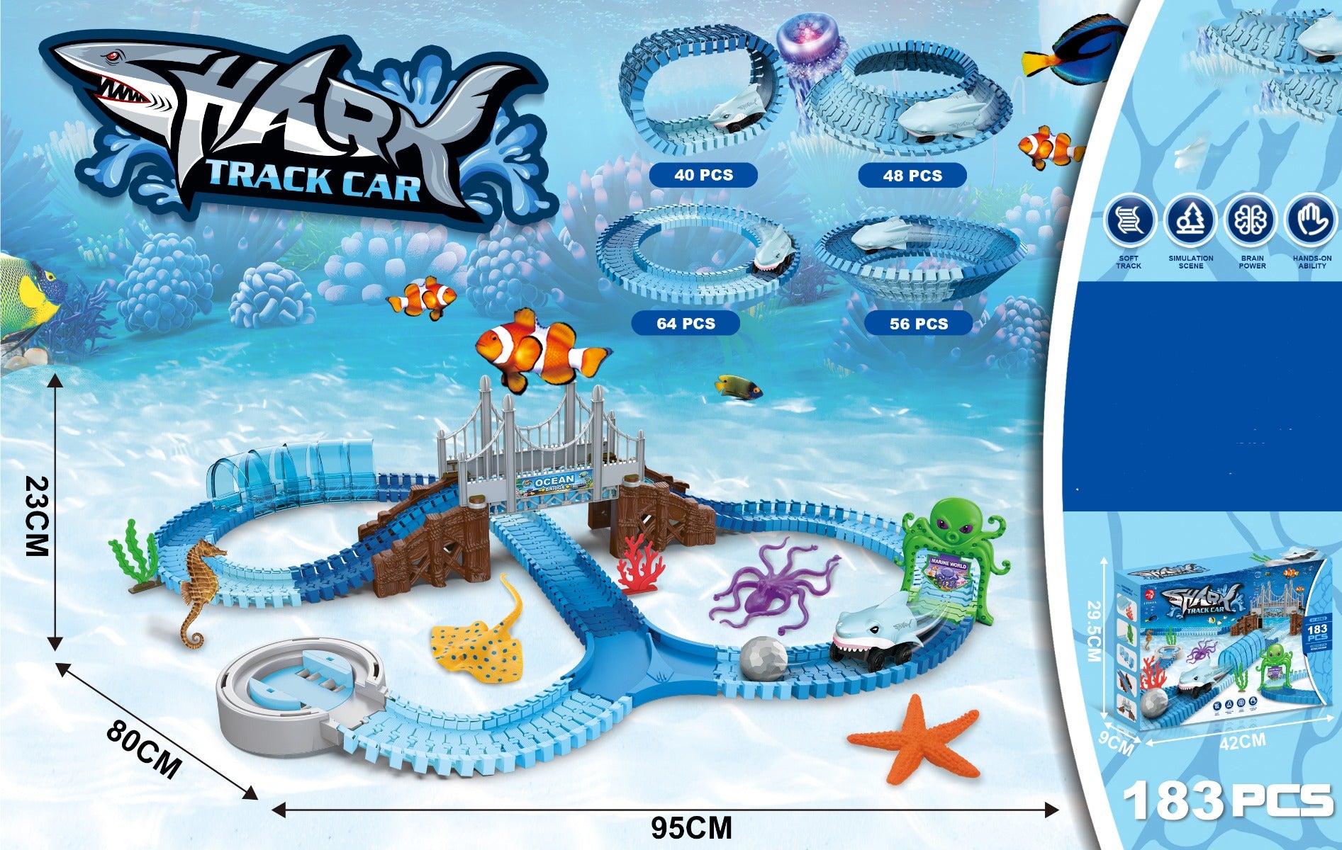 Buy Shark Rail Track Set with 183pcs | Yallatoys.com