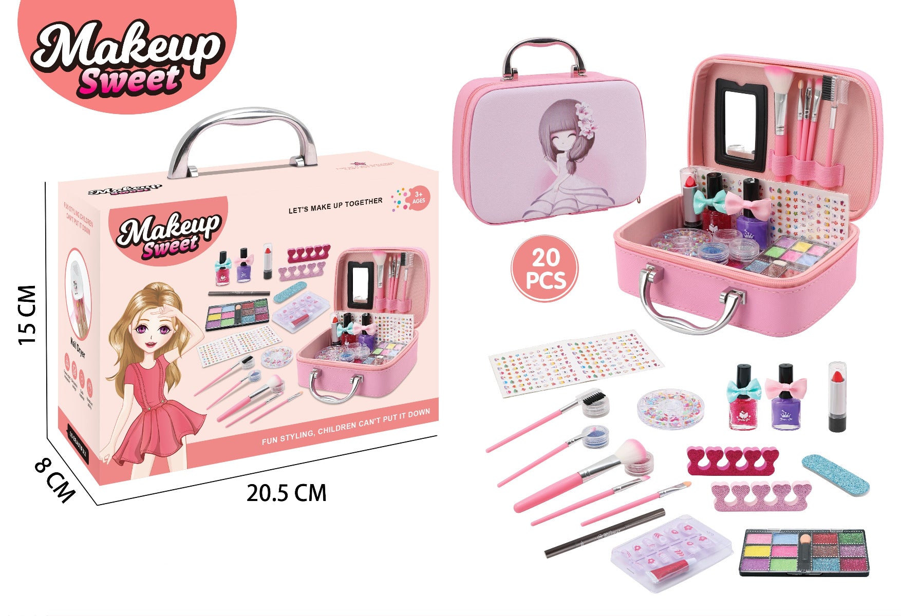 Buy Makeup Bag Set 20 Pcs | Yallatoys.com