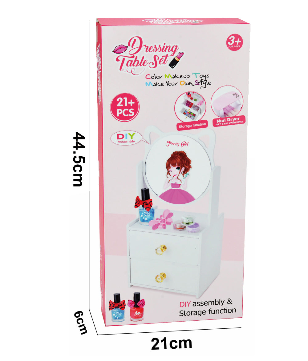 Buy Makeup Set With Circle Mirror Desk 21 Pcs | Yallatoys.com