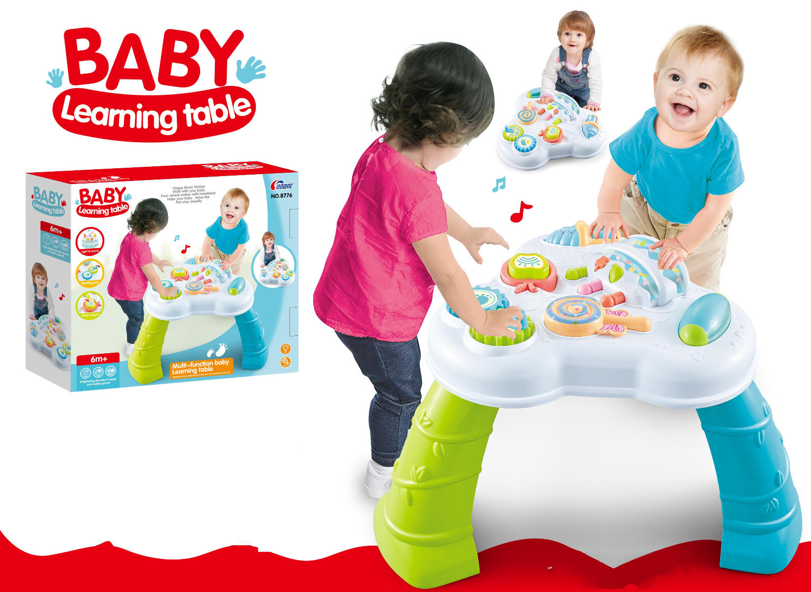 Buy Multi Function Baby Learning Table Green Blue | Yallatoys.com