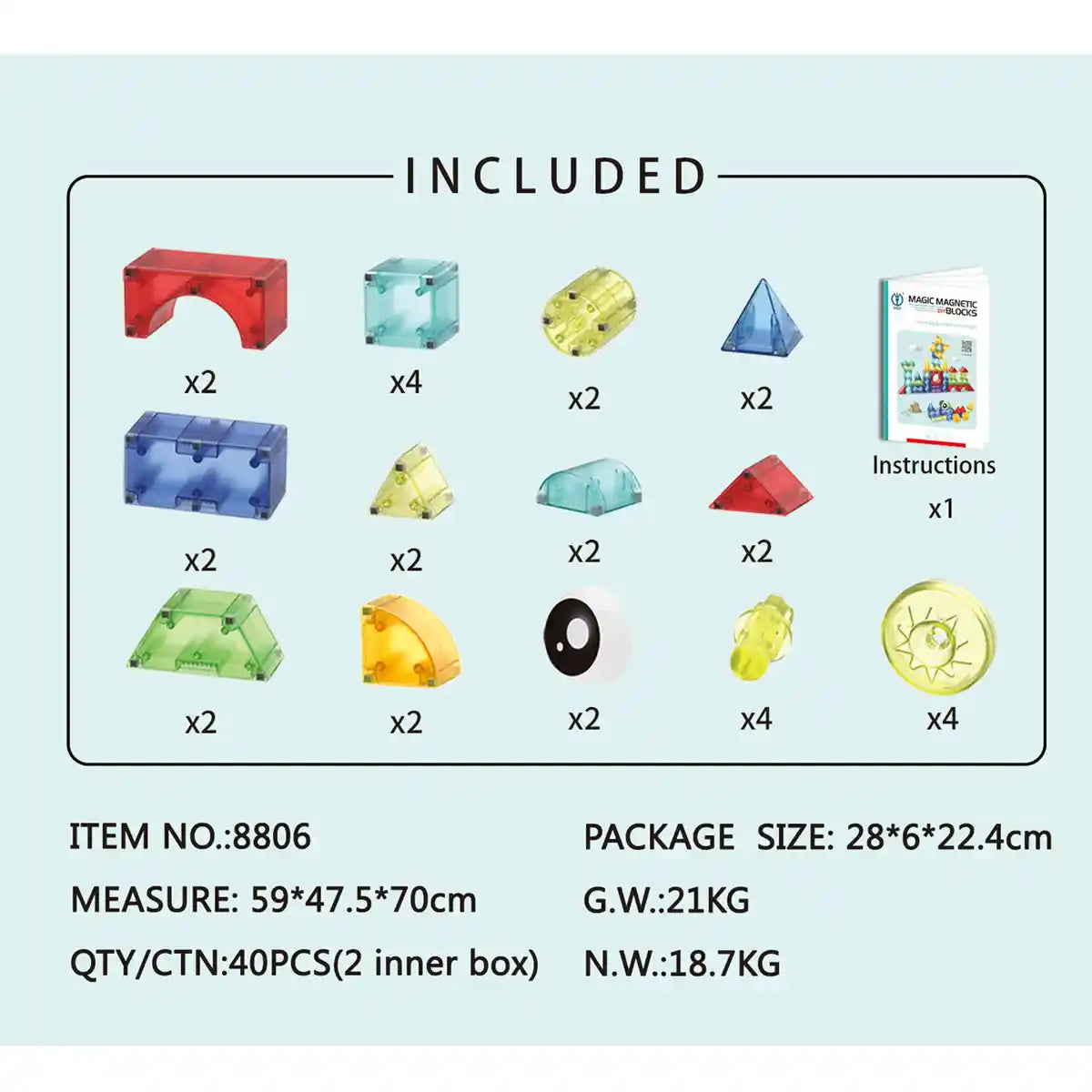 Buy Magic Magnetic Building Blocks 98Pcs Set | Yallatoys.com