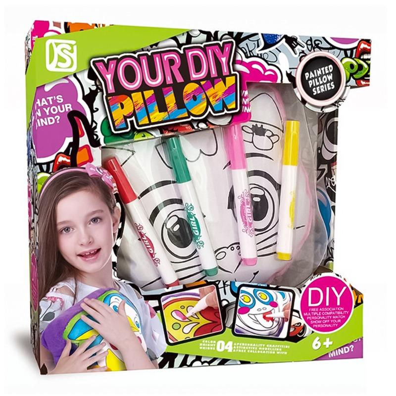 Buy DIY Graffiti Coloring Cat Pillow | Yallatoys.com