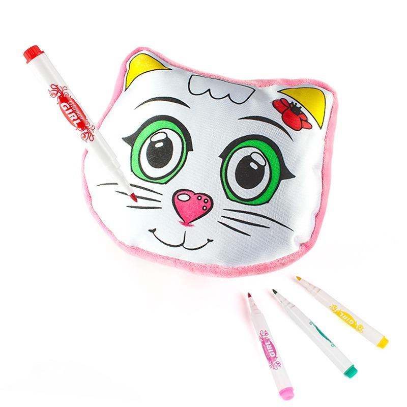 Buy DIY Graffiti Coloring Cat Pillow | Yallatoys.com