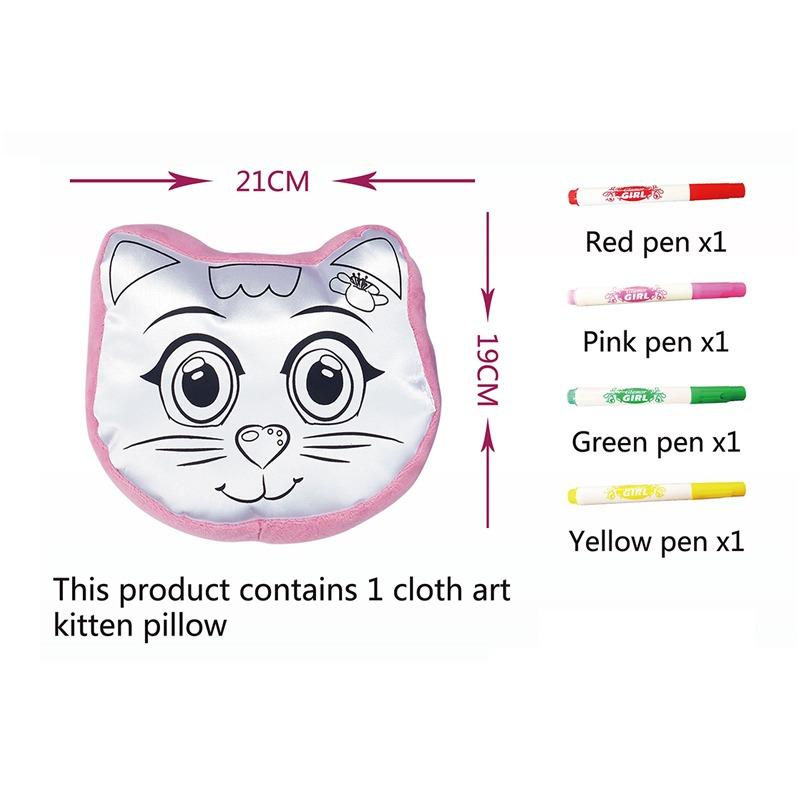 Buy DIY Graffiti Coloring Cat Pillow | Yallatoys.com