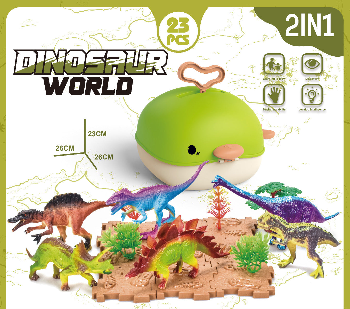 Buy Dinosaur Tale with Whale Suit Case 23pcs | Yallatoys.com