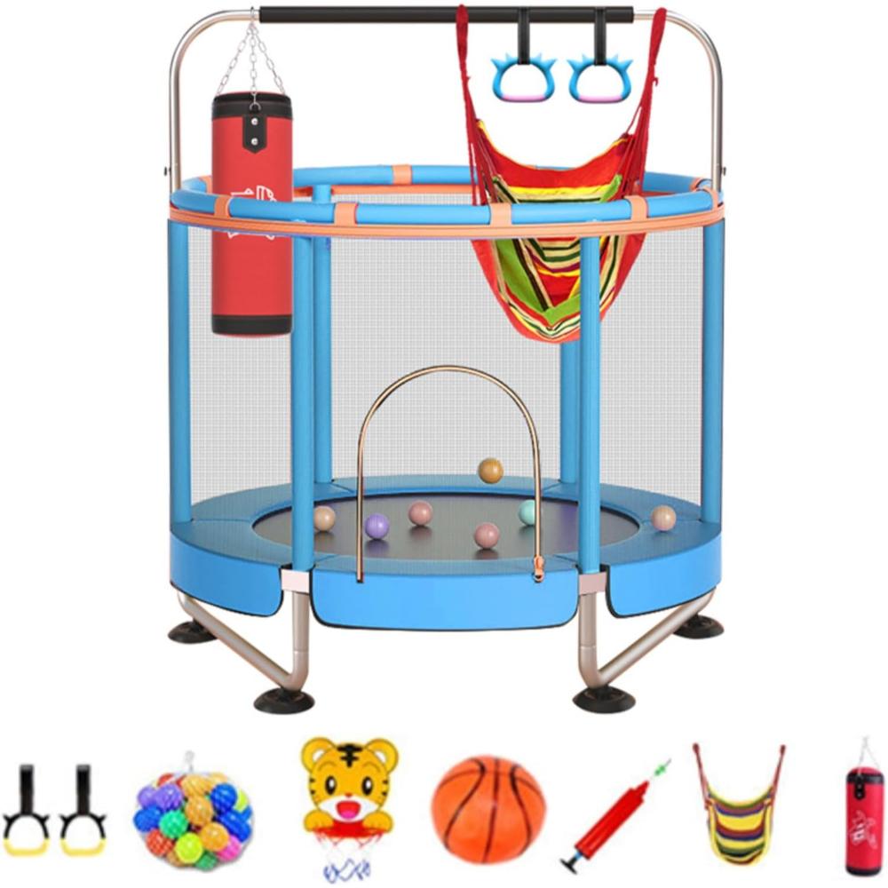 Buy Dolphin Trampoline For Kids with U Leg Blue 1.2m | Yallatoys.com
