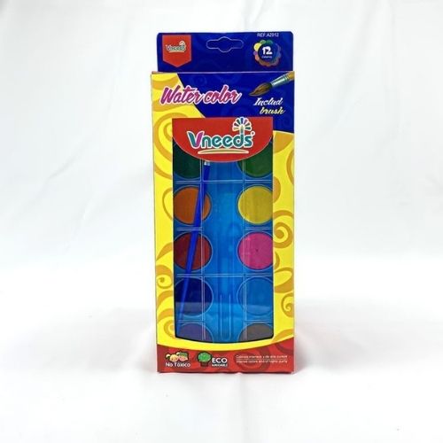 Buy Vneeds Water Colour Cake 12 Shades With Brush | Yallatoys.com