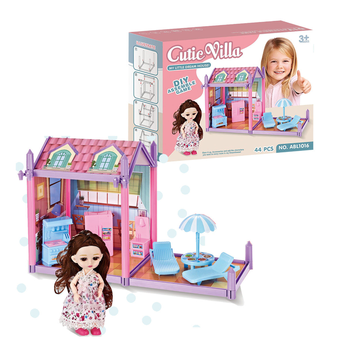 Buy Cutie Villa For Doll Dream House 44 Pcs | Yallatoys.com
