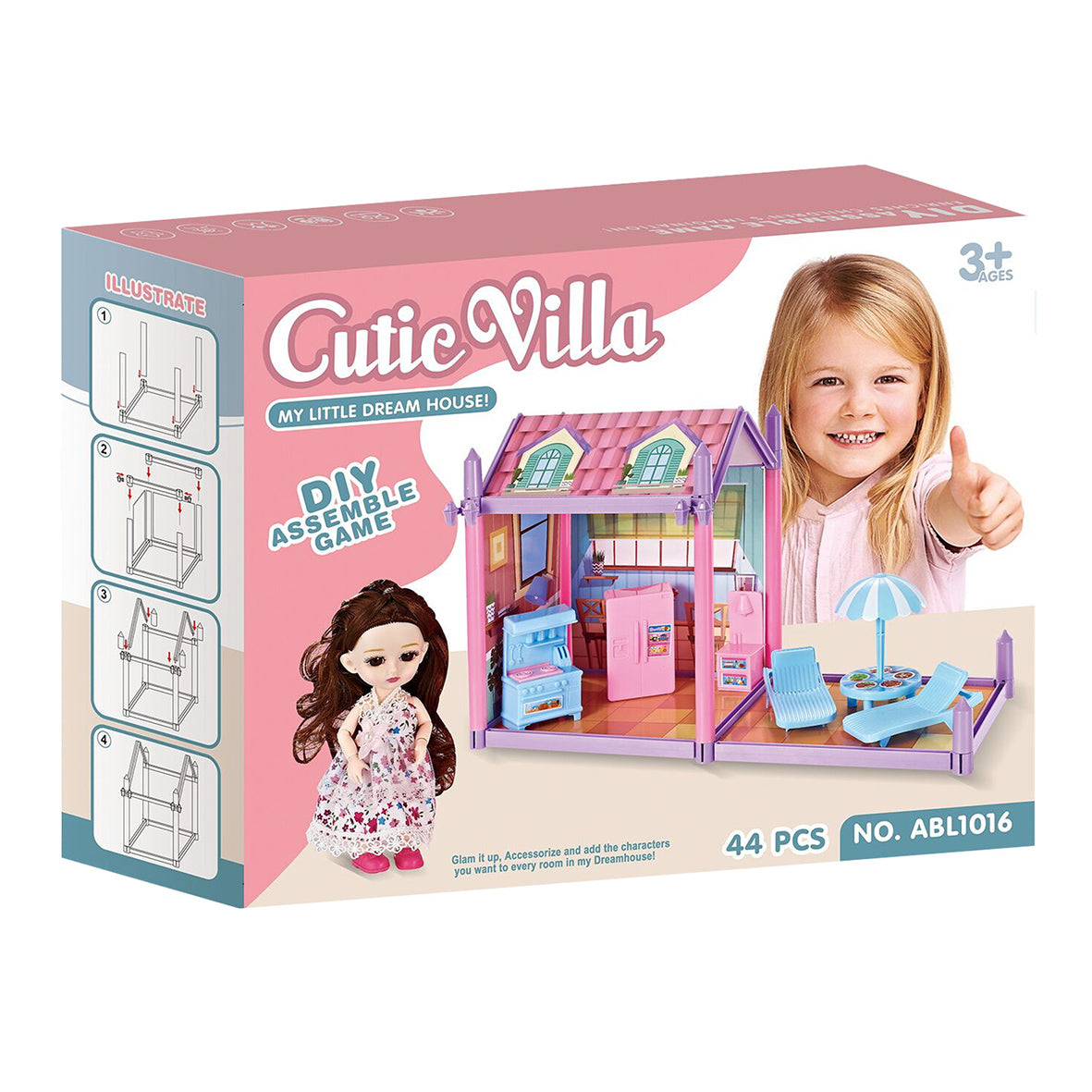 Buy Cutie Villa For Doll Dream House 44 Pcs | Yallatoys.com
