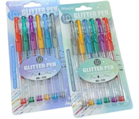 Buy Bibaile Glitter Pen 6 Pcs Card | Yallatoys.com