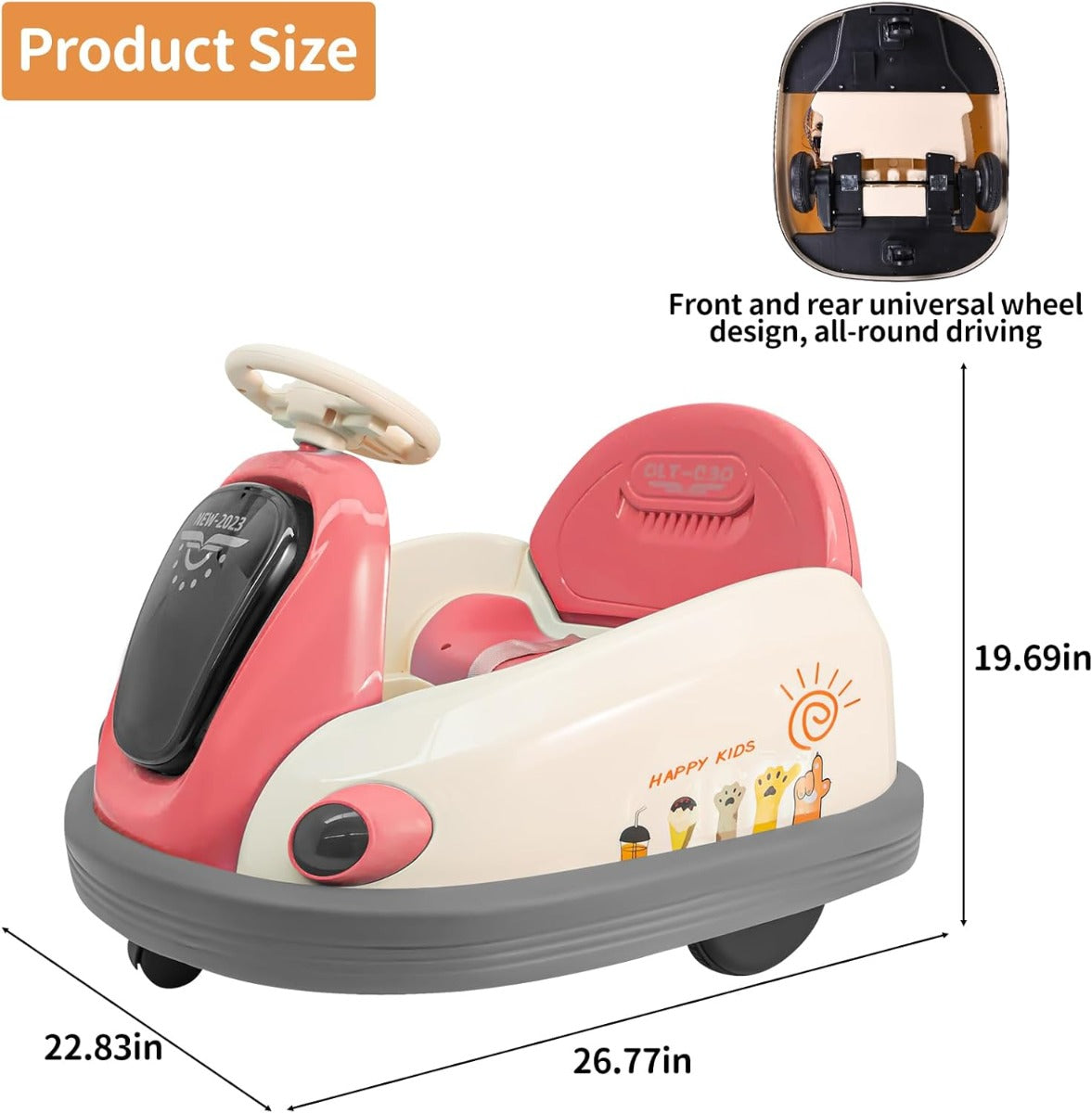 Buy Kids Ride On Battery Operated Bumper Car with Remote Control Pink | Yallatoys.com