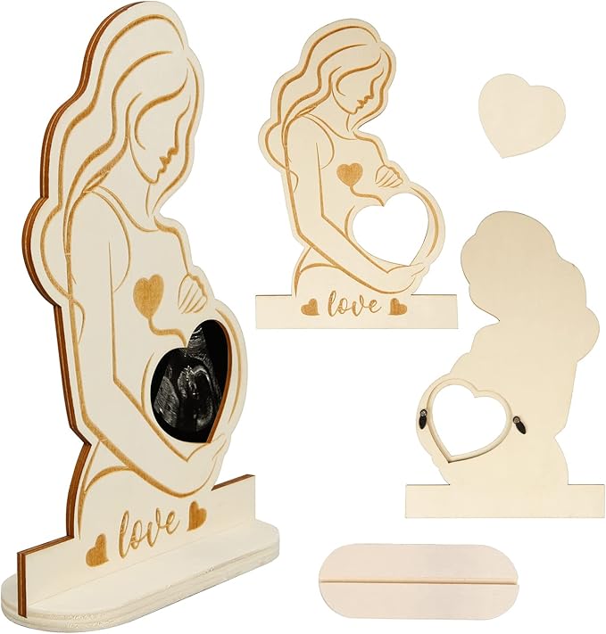 Sonogram Wooden Heart shaped Pregnancy Ultrasound Photo Frames Yalla Gifting Yallatoys