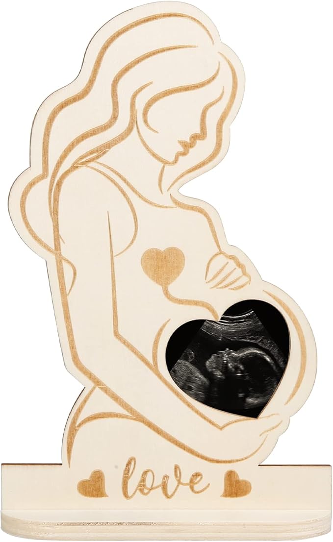 Sonogram Wooden Heart shaped Pregnancy Ultrasound Photo Frames Yalla Gifting Yallatoys