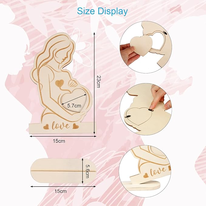 Sonogram Wooden Heart shaped Pregnancy Ultrasound Photo Frames Yalla Gifting Yallatoys