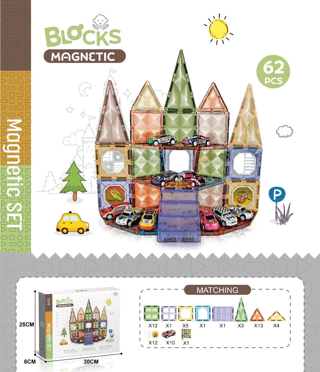 Buy Magnetic Diamond building blocks 62Pcs | Yallatoys.com