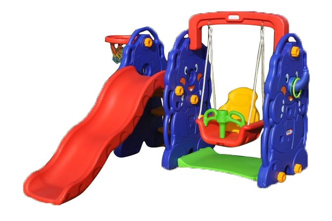 Buy Kids 3-in-1 Junior Climber Slide Swing Set with Basketball Hoop | Yallatoys.com
