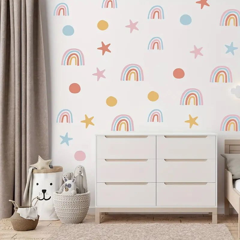 Small Star Dot Wall Stickers For Decorating Bedrooms 64pcs Yalla Gifting Yallatoys