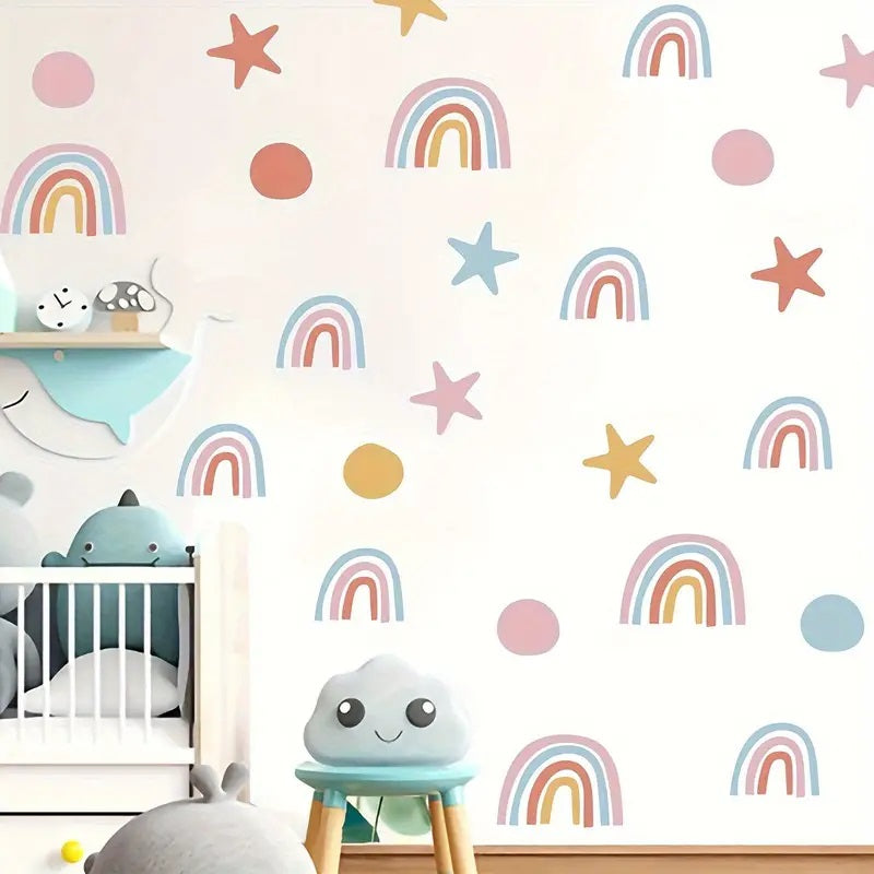Small Star Dot Wall Stickers For Decorating Bedrooms 64pcs Yalla Gifting Yallatoys