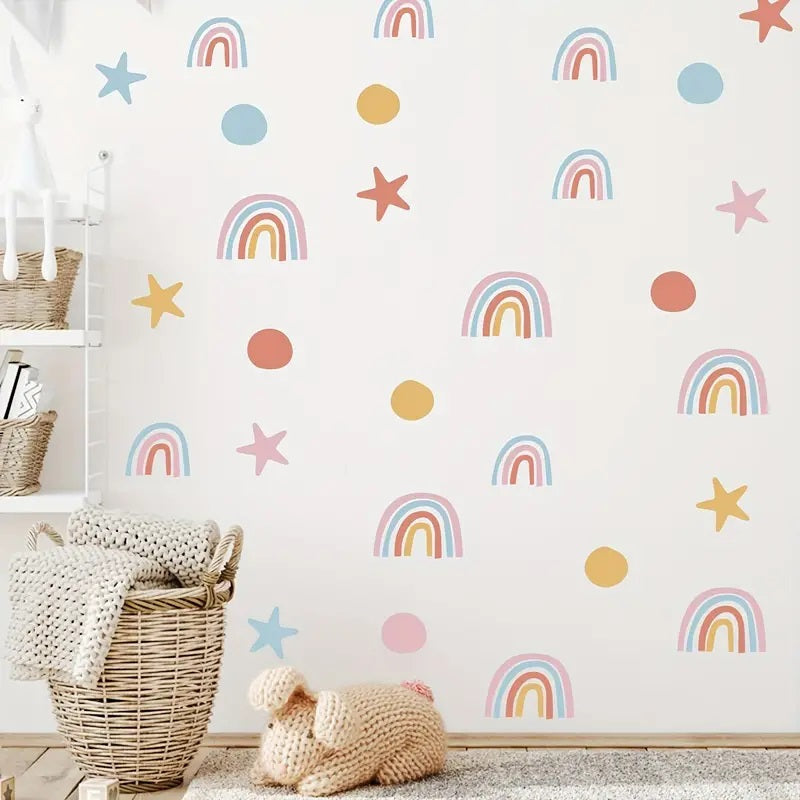 Small Star Dot Wall Stickers For Decorating Bedrooms 64pcs Yalla Gifting Yallatoys