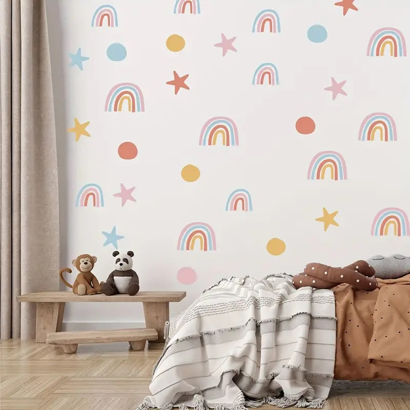 Small Star Dot Wall Stickers For Decorating Bedrooms 64pcs Yalla Gifting Yallatoys