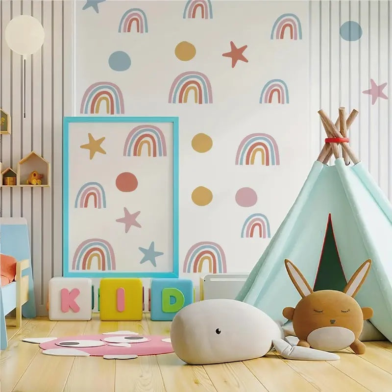 Small Star Dot Wall Stickers For Decorating Bedrooms 64pcs Yalla Gifting Yallatoys