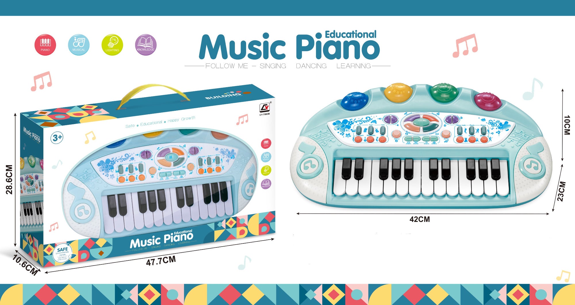 Buy Music Piano Blue | Yallatoys.com