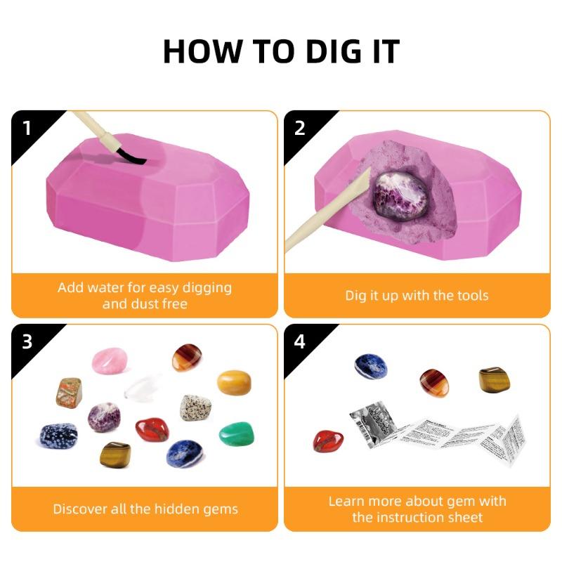 Buy Polished Rock Excavation Kit Set 12 Rocks | Yallatoys.com