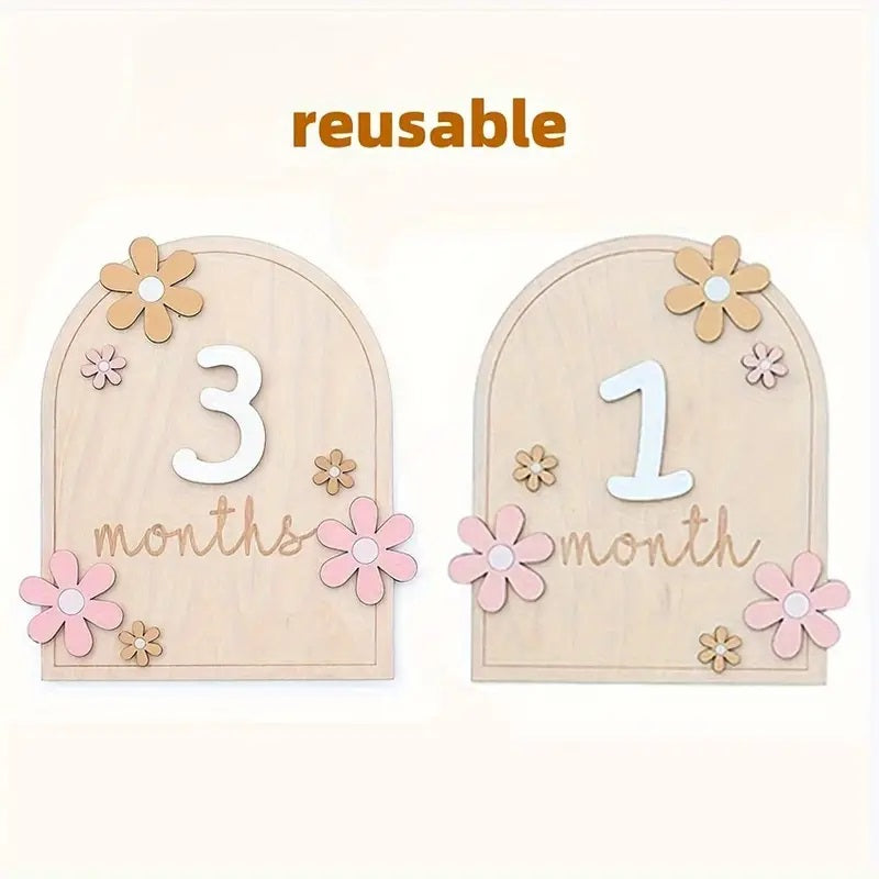 Creative Milestone Card Wooden Milestone Birth Sign And Photography Milestone Card 1pc Yalla Gifting Yallatoys