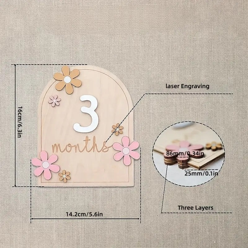Creative Milestone Card Wooden Milestone Birth Sign And Photography Milestone Card 1pc Yalla Gifting Yallatoys