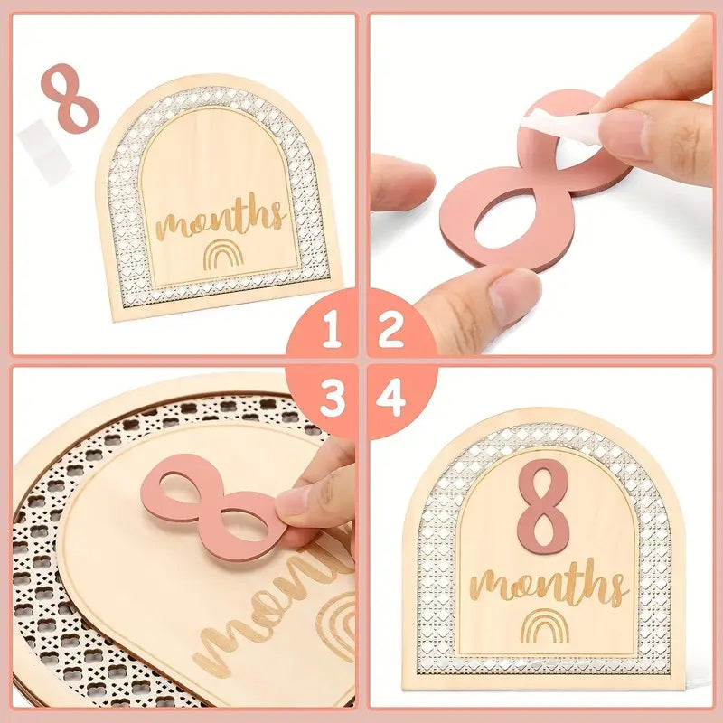 Creative Milestone Card Wooden Milestone Birth Sign And Photography Milestone Card 1pc Yalla Gifting Yallatoys