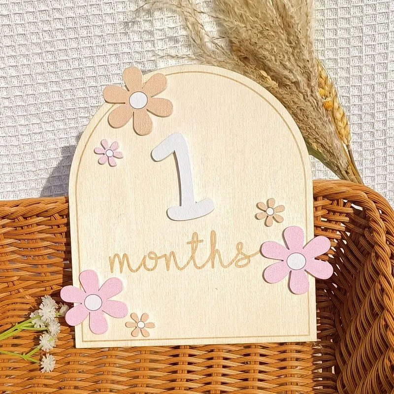 Creative Milestone Card Wooden Milestone Birth Sign And Photography Milestone Card 1pc Yalla Gifting Yallatoys