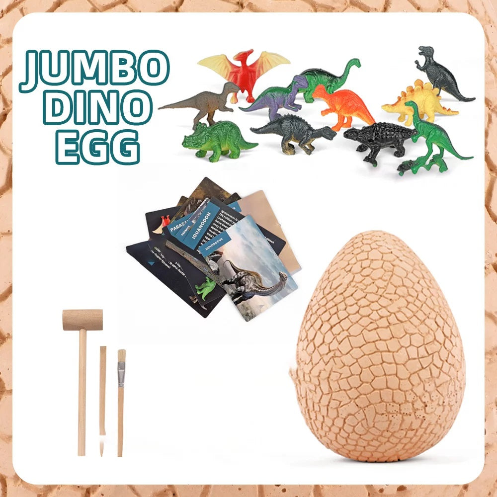 Buy Jumbo Dino Egg Unearth 14 Unique Large Surprise Dinosaurs in One Giant Filled Mining Egg | Yallatoys.com
