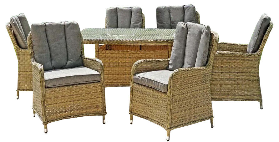 Buy Pezzo 7Pcs Dining Set Brown | Yallatoys.com