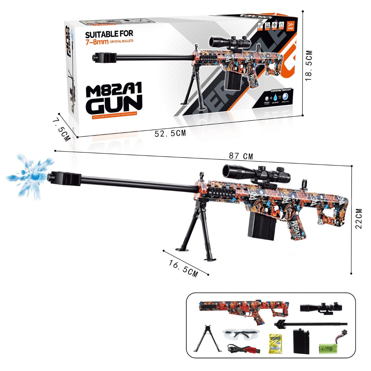 Buy M82A1 Gel Gun Blaster | Yallatoys.com