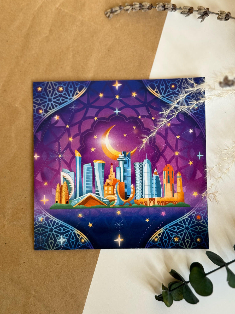 Buy Greeting Card Doha Skyline Theme | Yallatoys.com