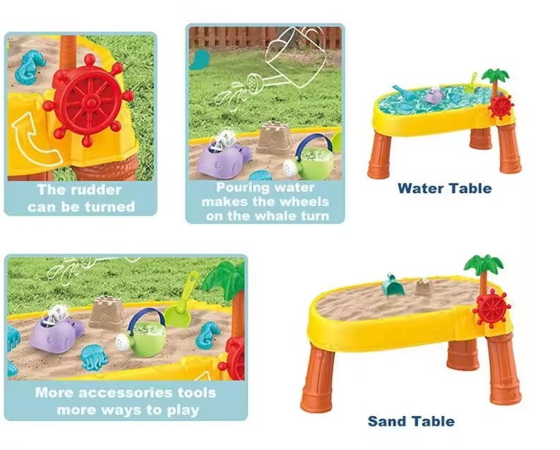 Buy Baby Outdoor Toys Summer Beach Toys 2 in 1 Sand and Water Table | Yallatoys.com