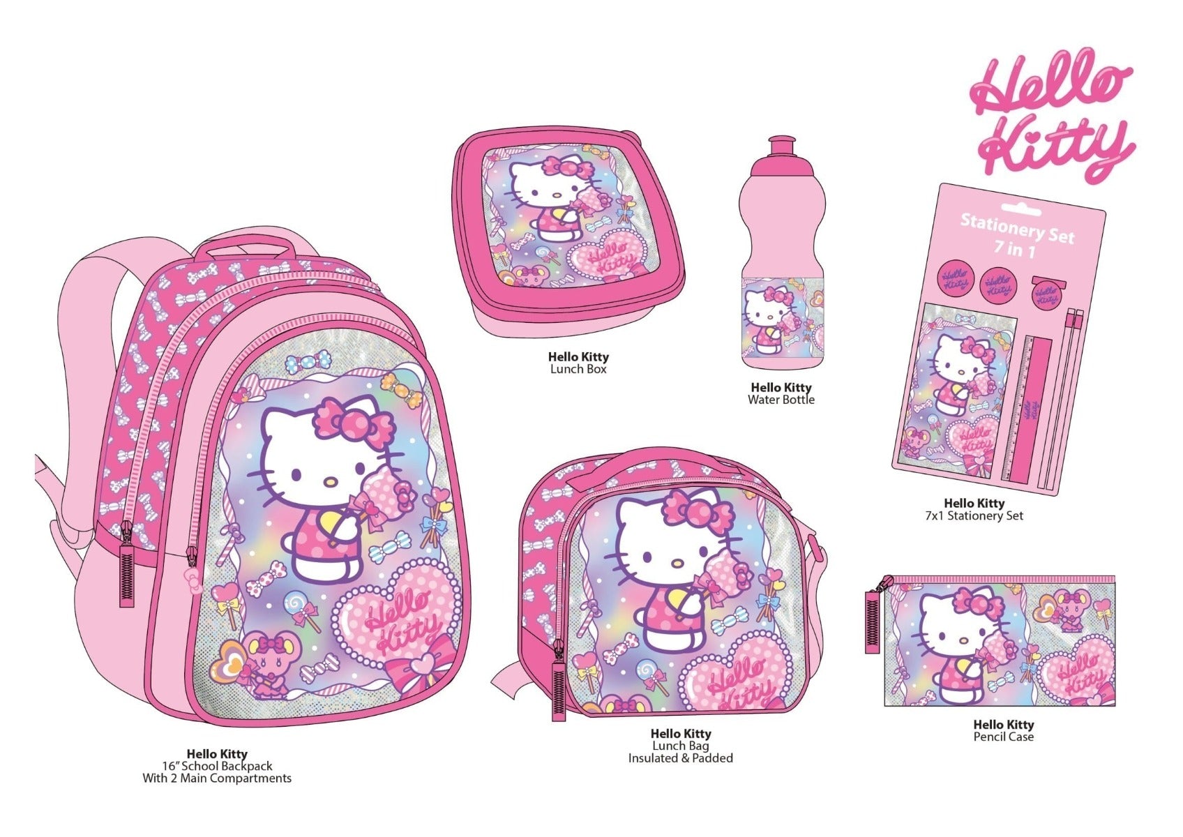 Buy Hello Kitty 12 In 1 Backpack Set 16inch | Yallatoys.com