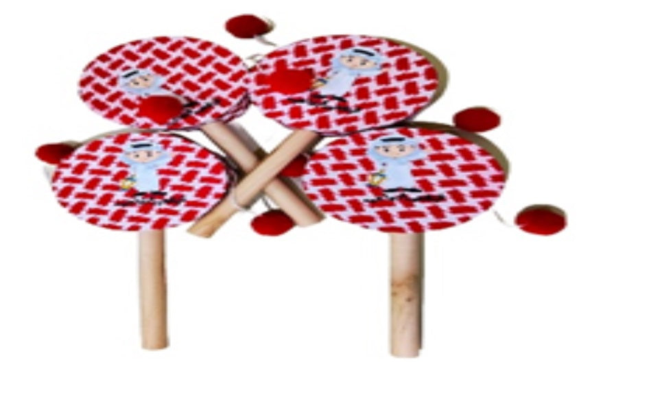 Buy Garangao Hand Drum Red and White (Sold Separately Subject To Availability) | Yallatoys.com