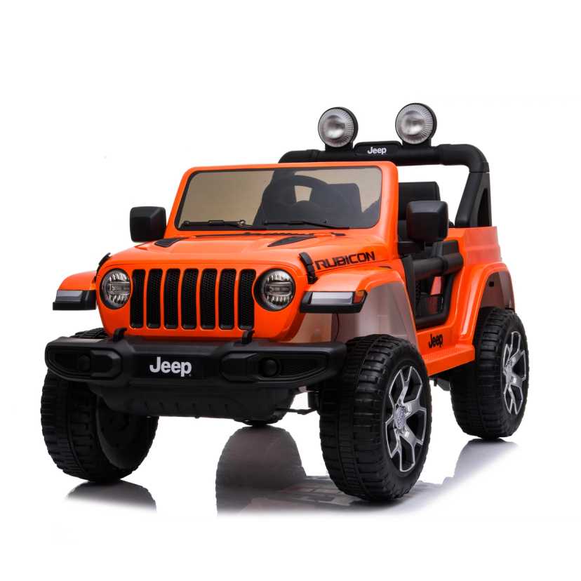 Buy Jeep Wrangler Rubicon 12V Kids Ride On Orange | Yallatoys.com