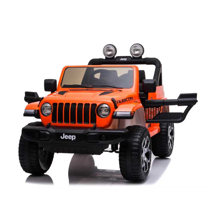 Buy Jeep Wrangler Rubicon 12V Kids Ride On Orange | Yallatoys.com
