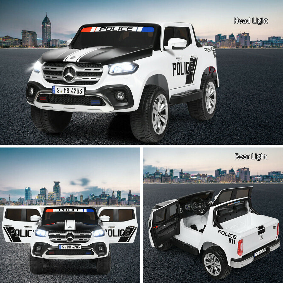 Buy Mercedes Benz X Class 12V 2 Seater Kids Ride On Car Police Car | Yallatoys.com