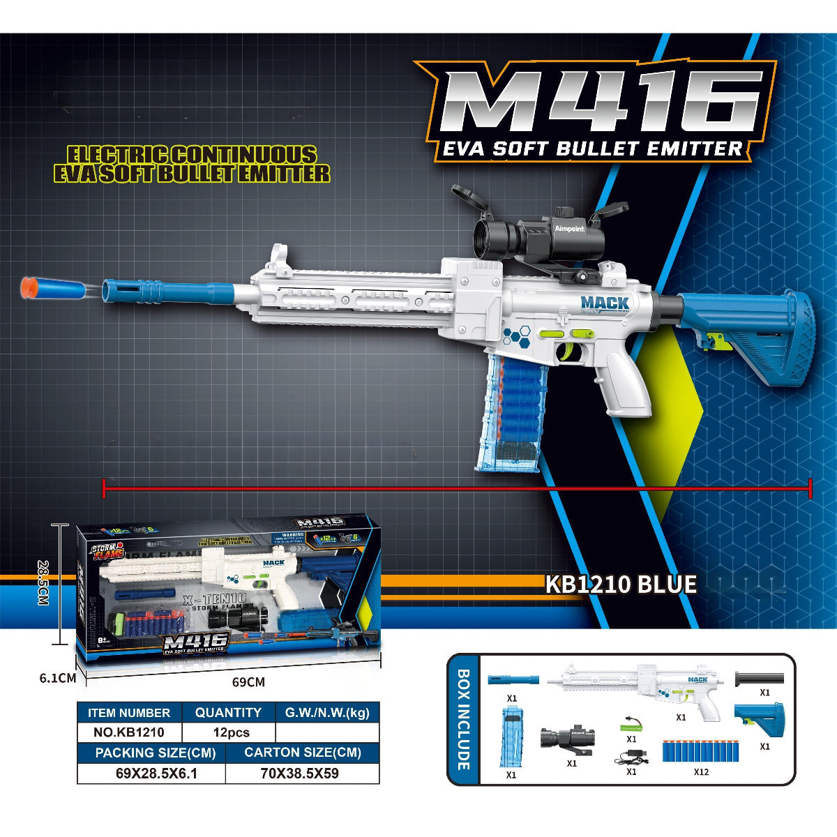 Buy M416 Eva Soft Bullet Emitter White | Yallatoys.com